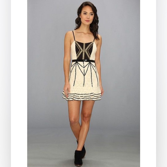 Free People Lace Black Tea Coquette Mini Dress 💕 - Picture 4 of 7